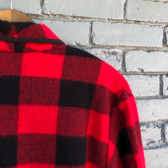 DWSF Red/Black Buffalo Plaid Button Sweater S - Picture 5 of 5